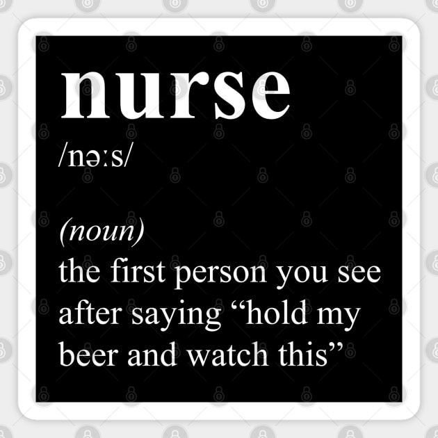 Funny Nurse Job Title Nurse Job Definition Magnet by JustCreativity